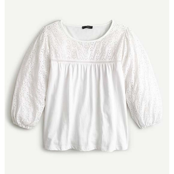 NWT J Crew Eyelet Yoke top - Picture 4 of 4